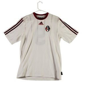 Adidas WC Arsenal Soccer Jersey White Burgundy Stripes Men Size M